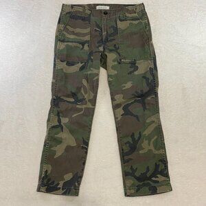 Trave Jeans Womens 29 Green Camo Camouflage Gwen Mid Rise Straight Casual Pants